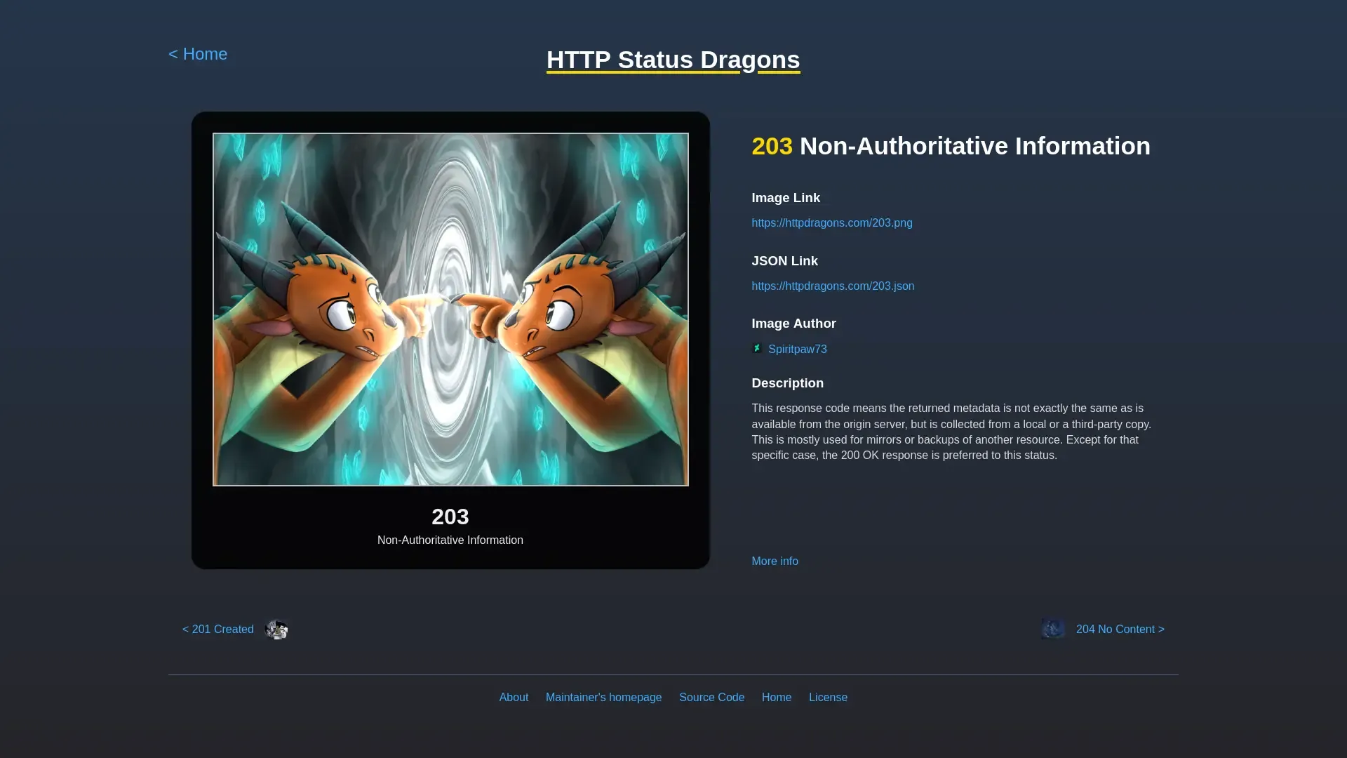 Homepage of HTTP Dragons